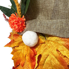 Autumn Gnome Wreath for Halloween and Thanksgiving Decor