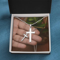 Artisan Cross Necklace with Ball Chain