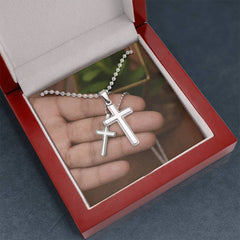 Artisan Cross Necklace with Ball Chain