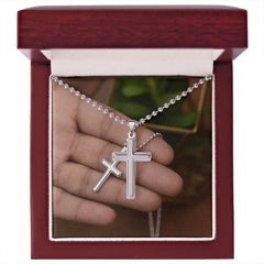 Artisan Cross Necklace with Ball Chain
