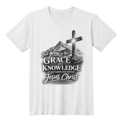 Grace Upon the Mountain — 2 Peter 3:18 Christian T-Shirt
