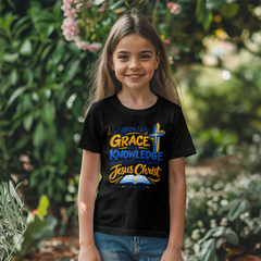 Grace in His Glory — 2 Peter 3:18 Christian Youth T-Shirt