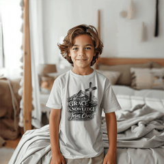 Grace Upon the Mountain — 2 Peter 3:18 Christian Youth T-Shirt
