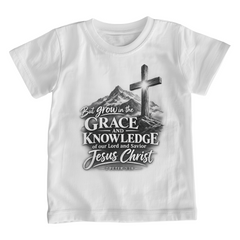 Grace Upon the Mountain — 2 Peter 3:18 Christian Youth T-Shirt