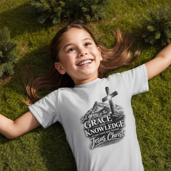 Grace Upon the Mountain — 2 Peter 3:18 Christian Youth T-Shirt