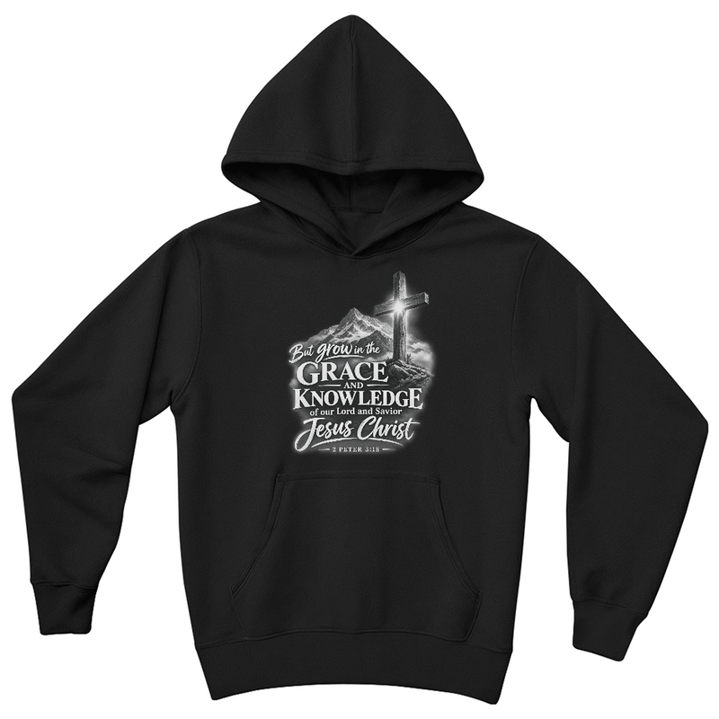 Grace Upon the Mountain — 2 Peter 3:18 Christian Youth Hoodie